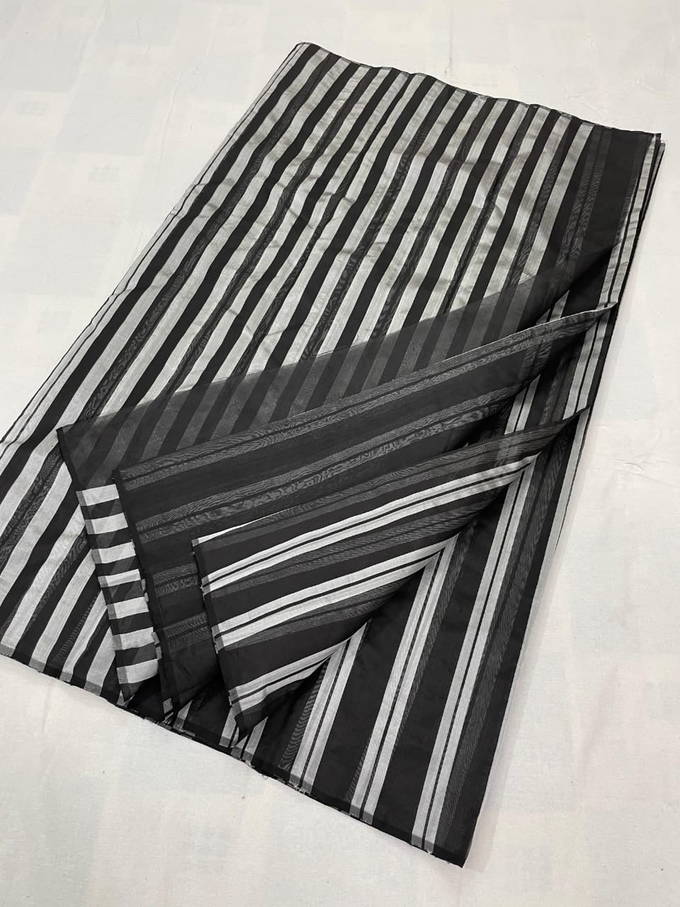 Striped saree Chanderi saree Indian sari blouse