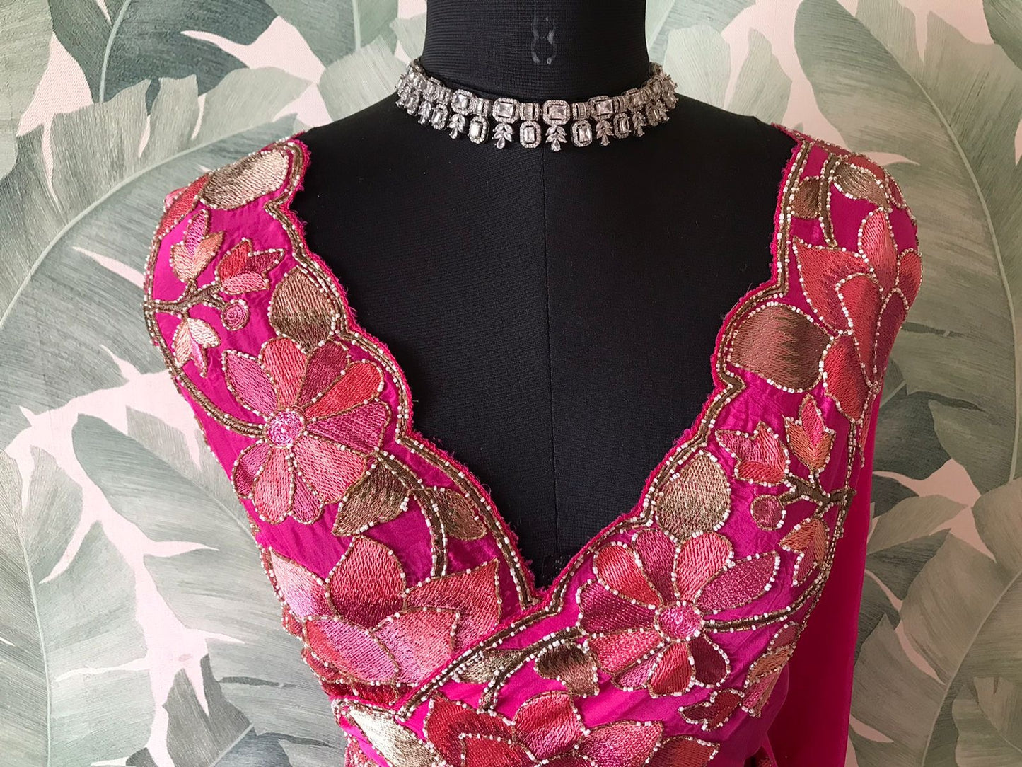 Floral premium saree organza silk saree Partywear sari blouse