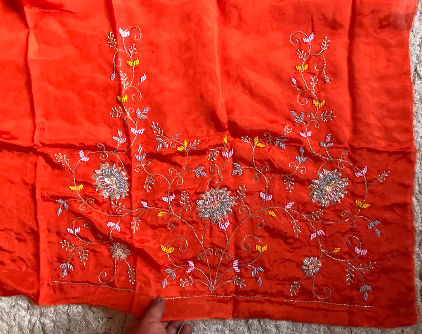 Tangy Orange Satin Silk Sarees Beautiful Sarees