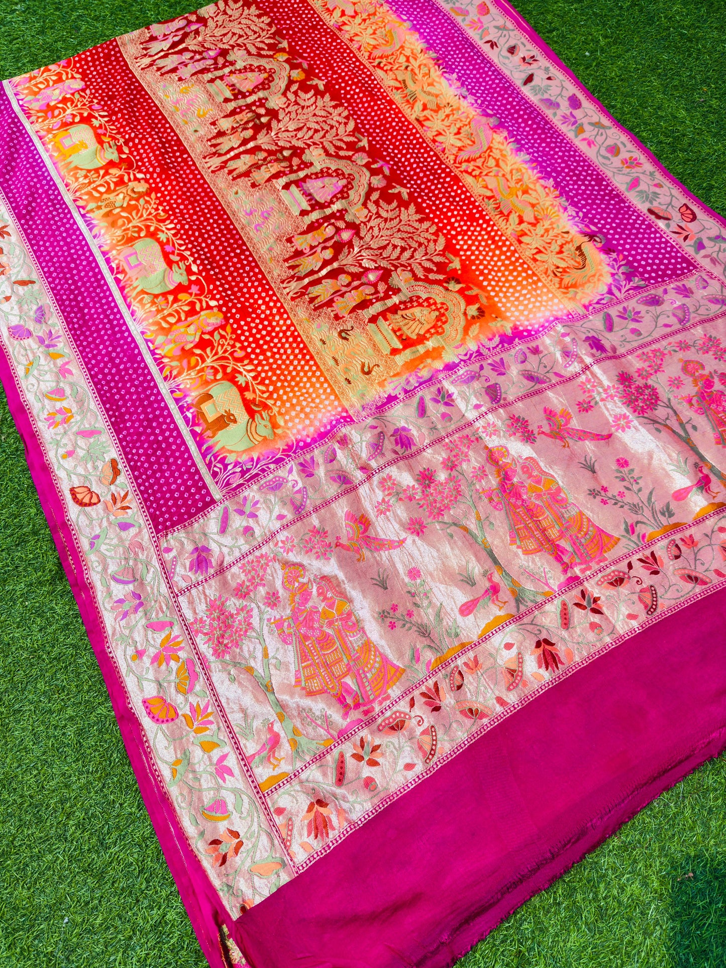 Banarsi Meenakari saree Indian wedding sari blouse