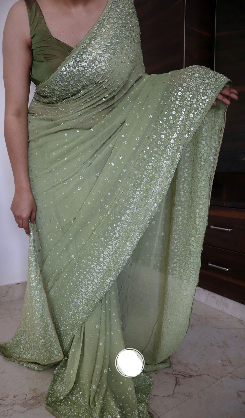 Swarovski inspired Gorgette saree partywear sarees Indian