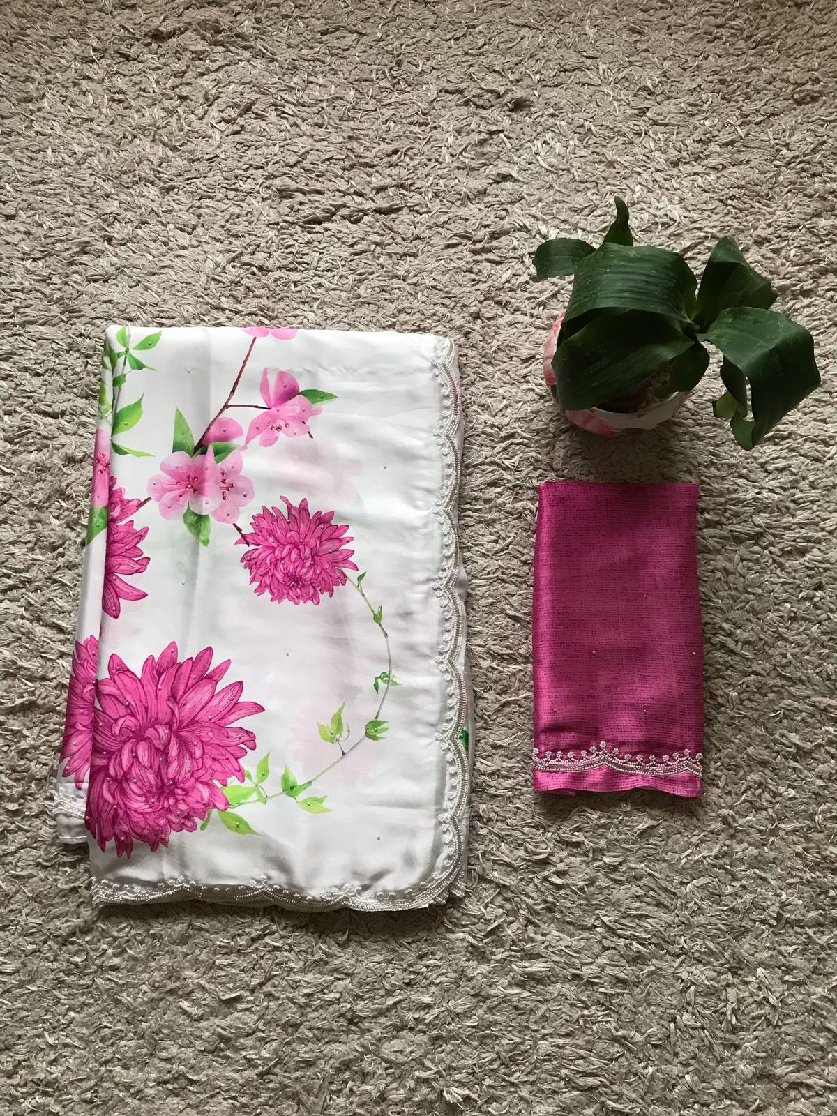 Floral saree satin sarees blouse Partywear sari