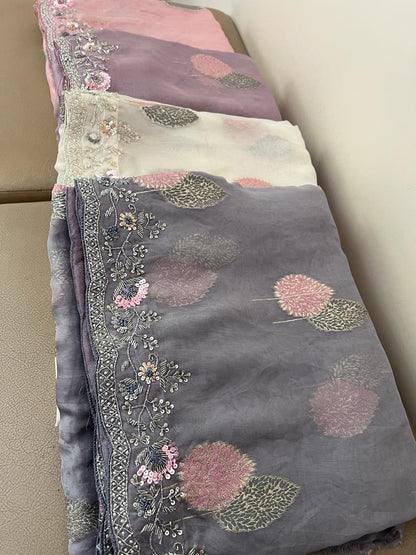 Aliva organza saree partywear saree