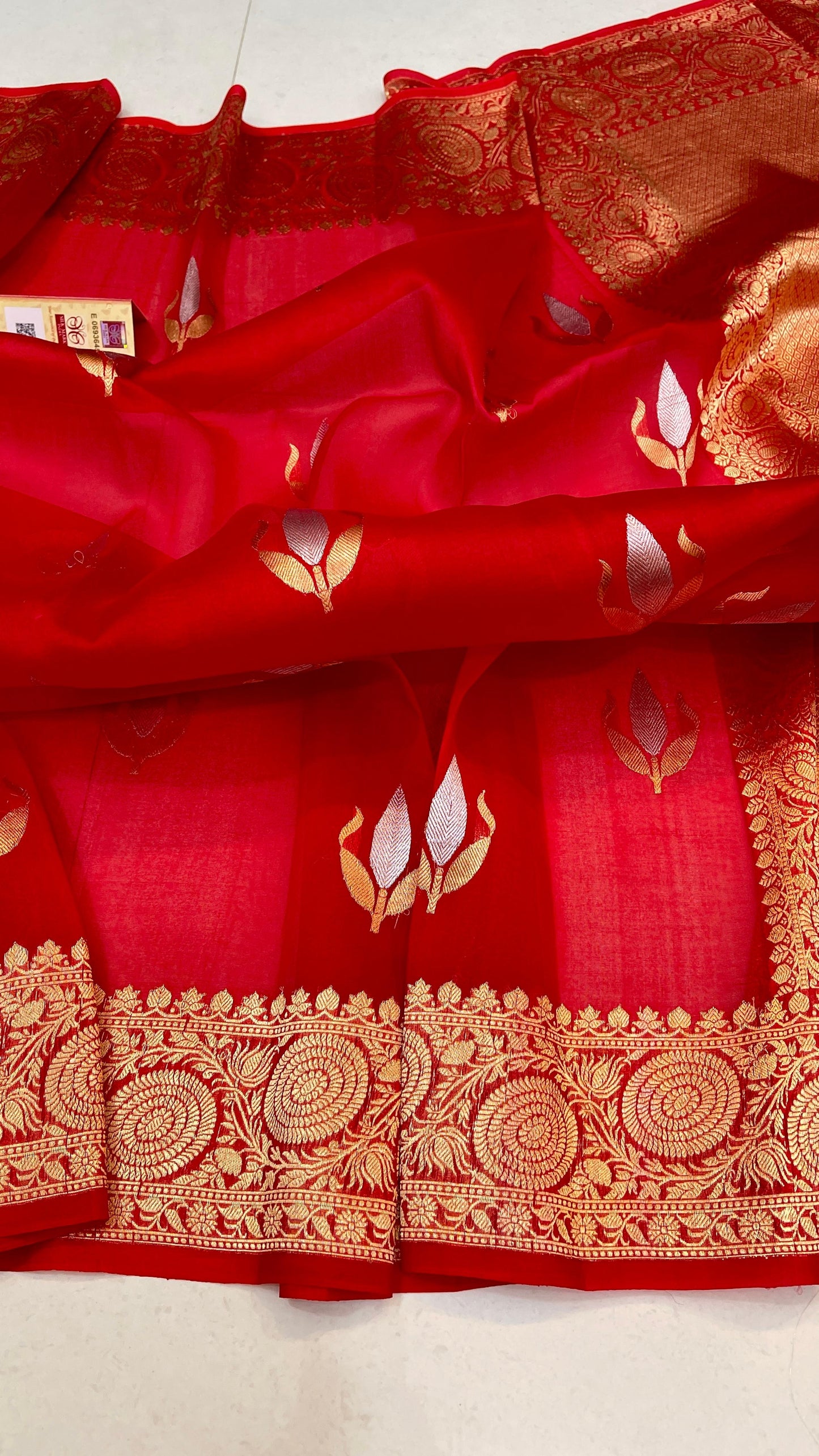 Handloom kora Banarsi saree Indian sari