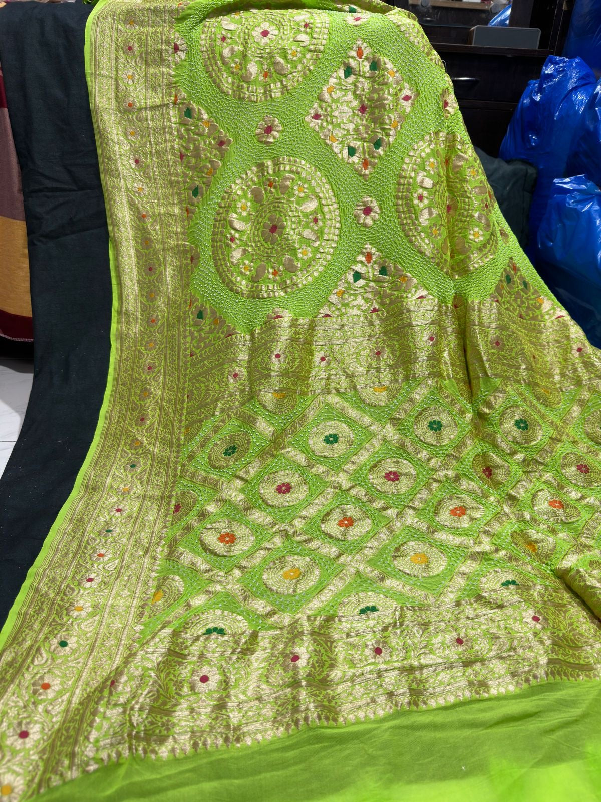 Kamaika bandhani saree Banarsi saree tested sari sari blouse