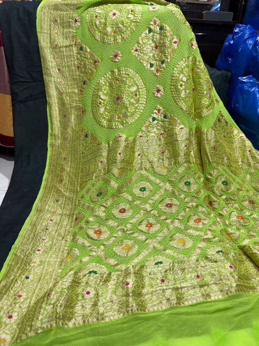 Kamaika bandhani saree Banarsi saree tested sari sari blouse