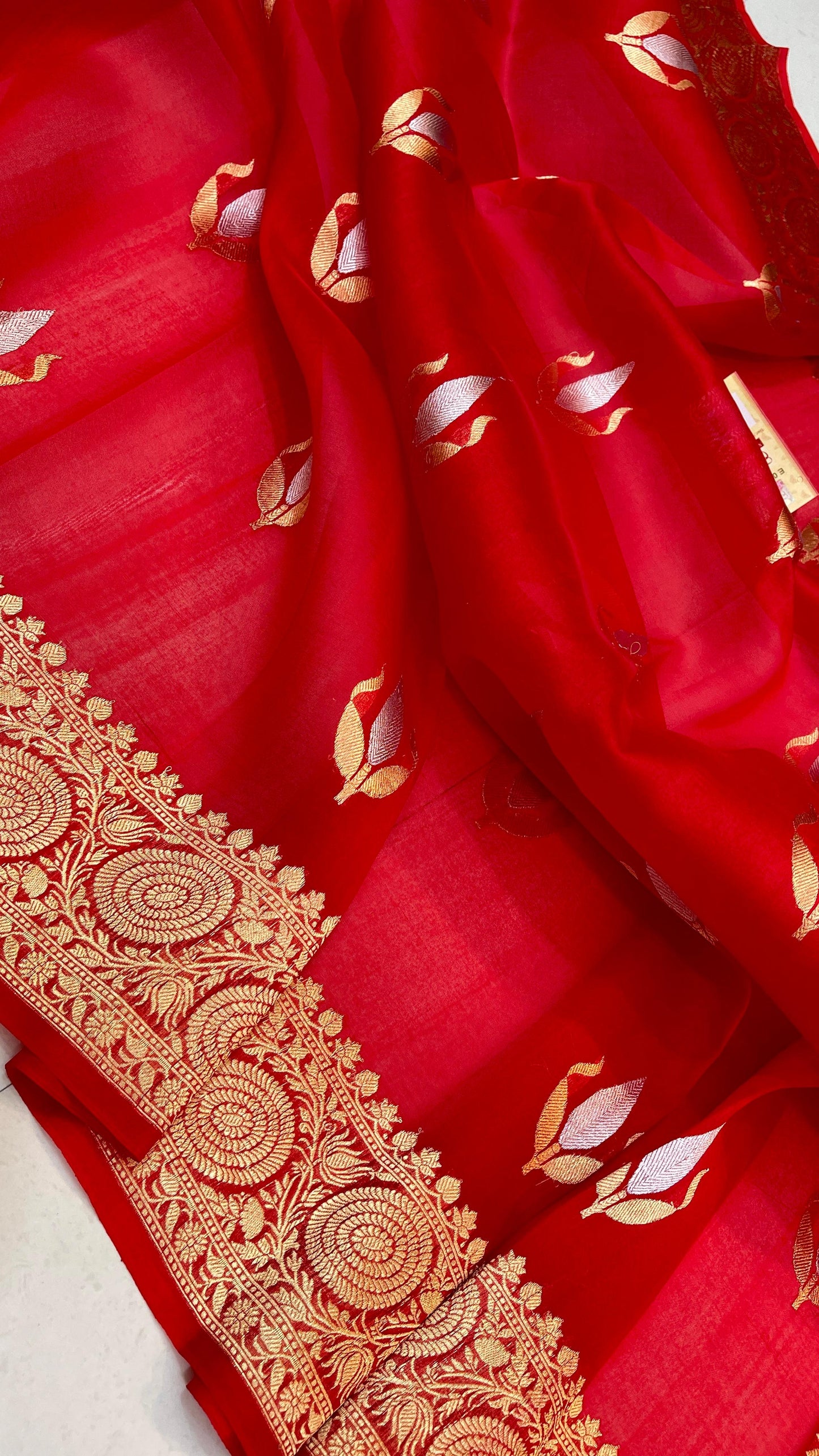 Handloom kora Banarsi saree Indian sari