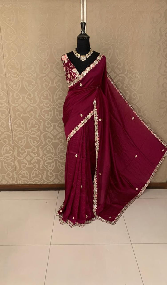 Red organza saree bridal inspired saree beautiful sari