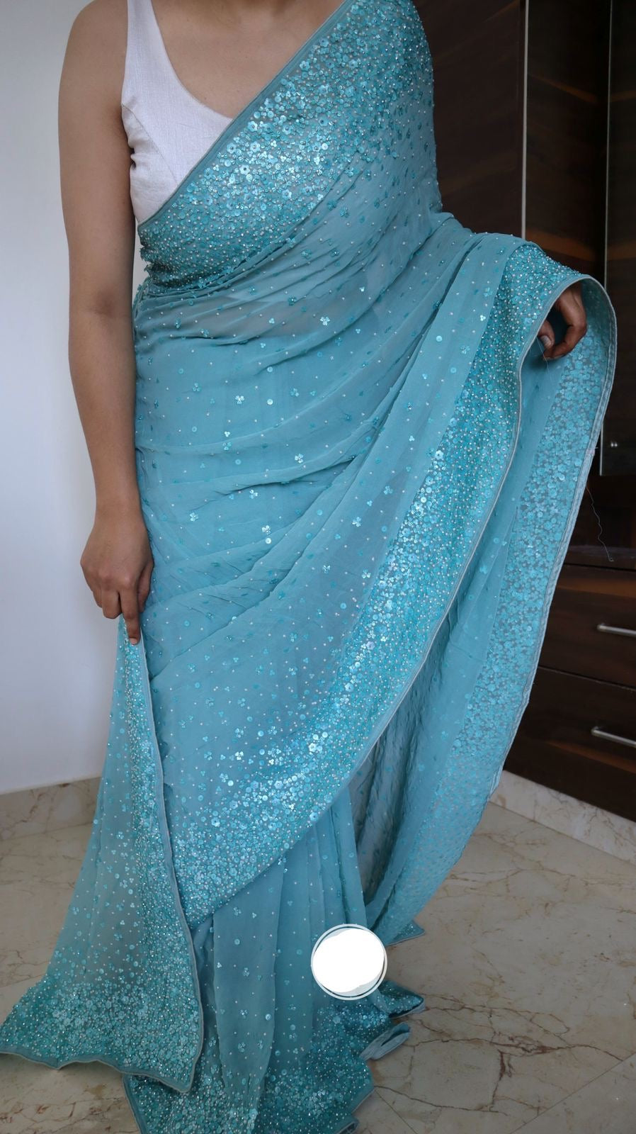 Swarovski inspired Gorgette saree partywear sarees Indian