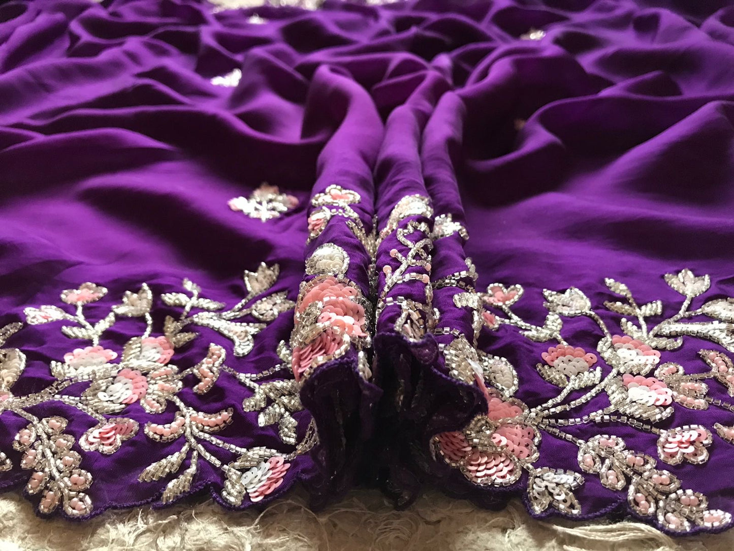 Purple Premium Organza Saree