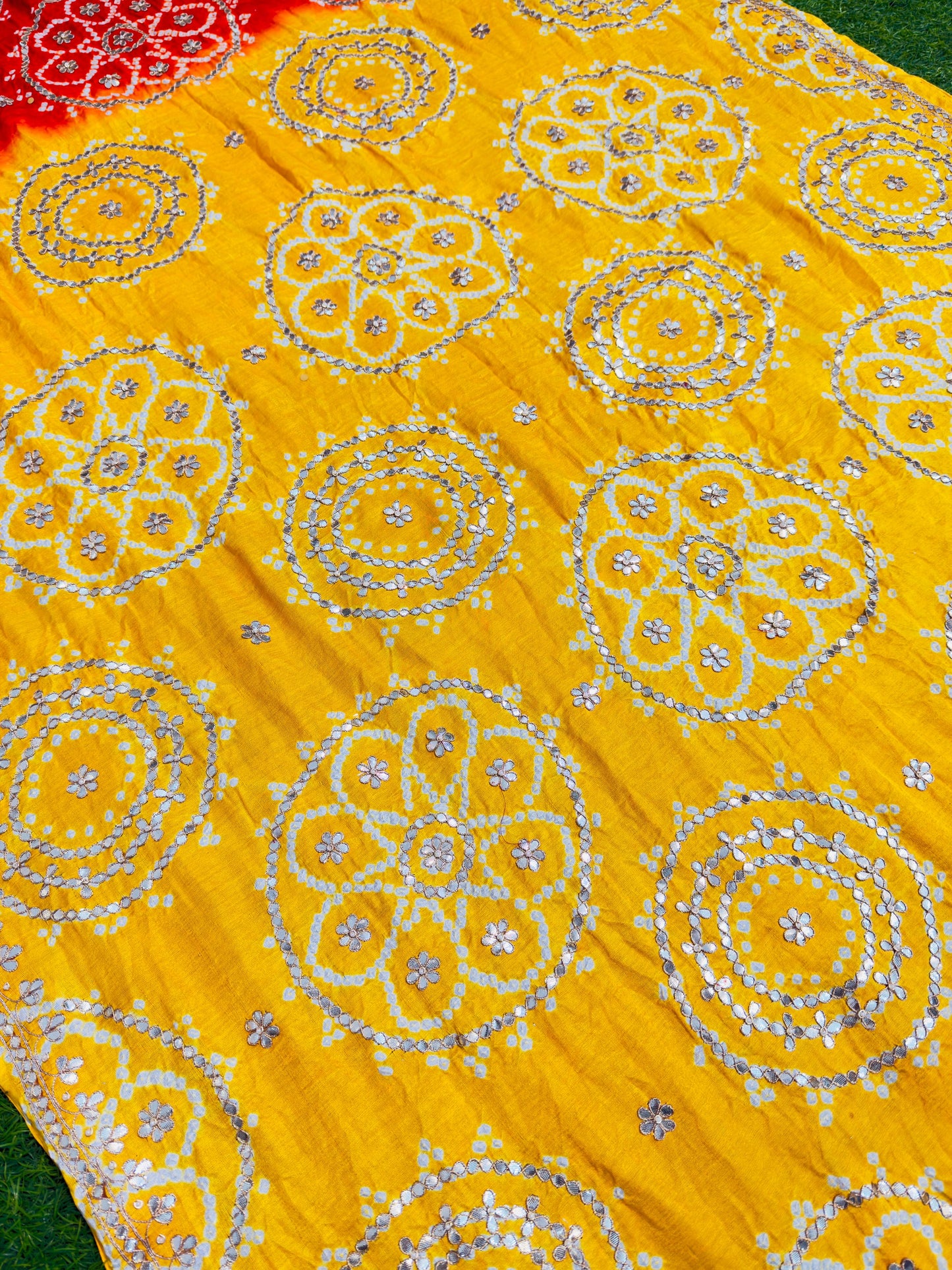 Yellow gajji silk dupatta handmade dupatta traditional dupatta