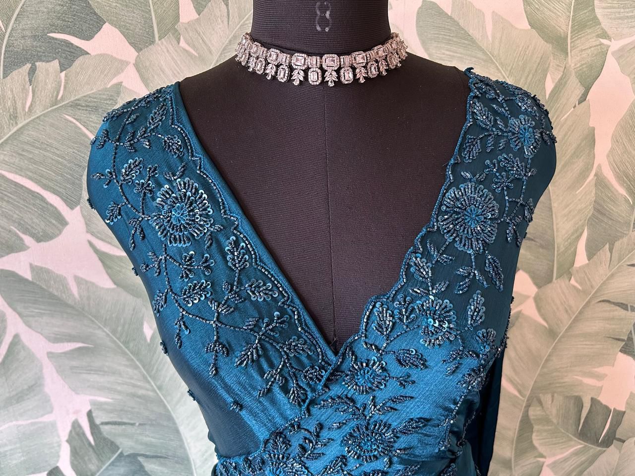 Teal green premium saree Indian saree wedding sarees blouse Partywear sari