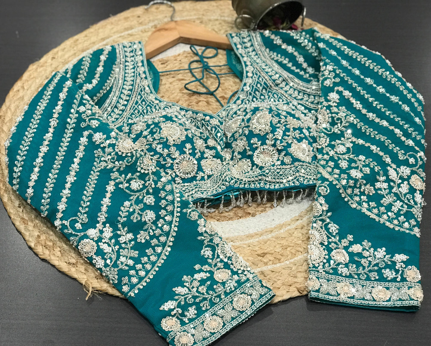 Net designer saree Indian wedding sari blouse women sarees