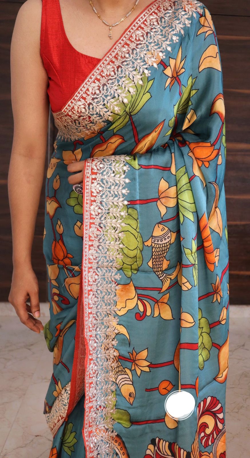 Gajji silk saree gottapatti saree kalamakri saree