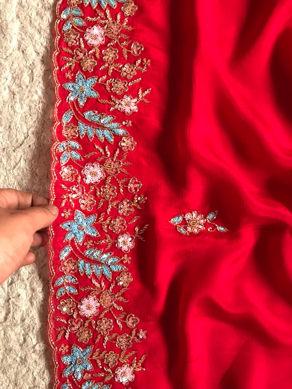 Rich Red Wedding Saree luxury saree women sarees