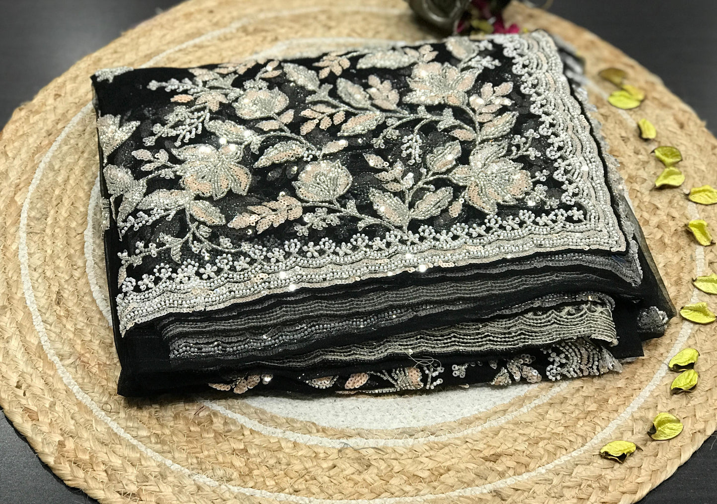 Net designer saree Indian wedding sari blouse women sarees