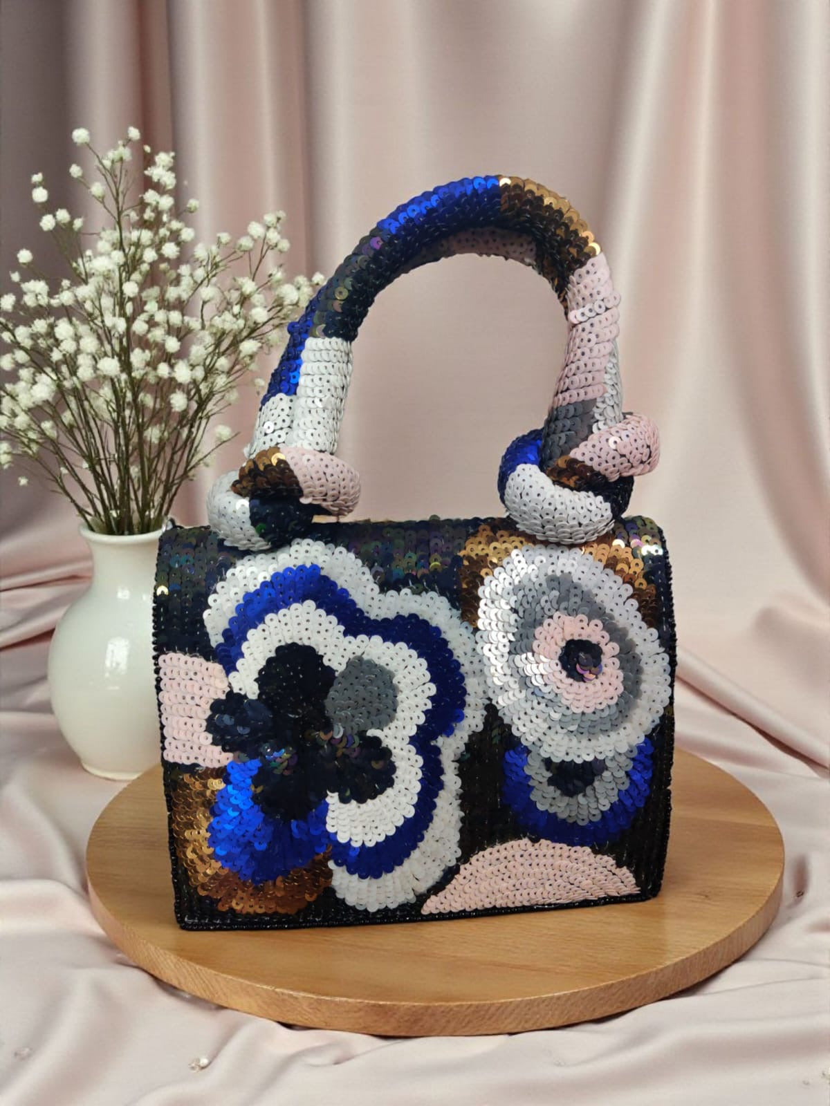 Sequins Bag petal flap bag women purse Partywear purse
