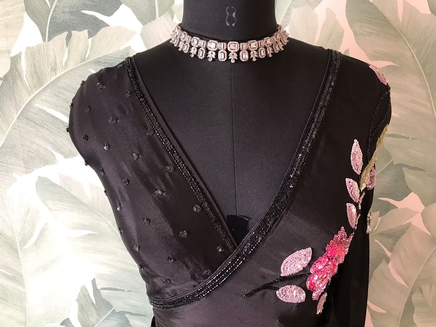 Premium gorgette saree Partywear sarees blouse Indian sari