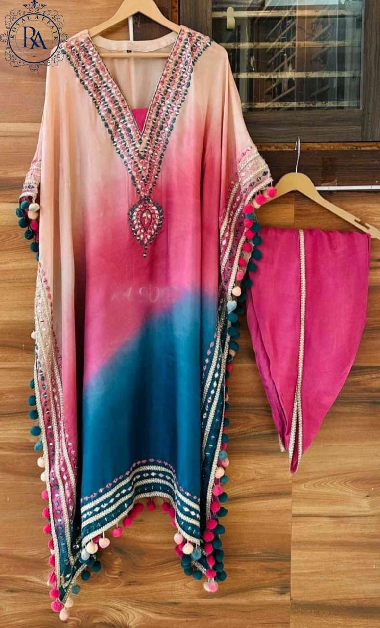 Silk Kaftan set Partywear dress Indian dresses