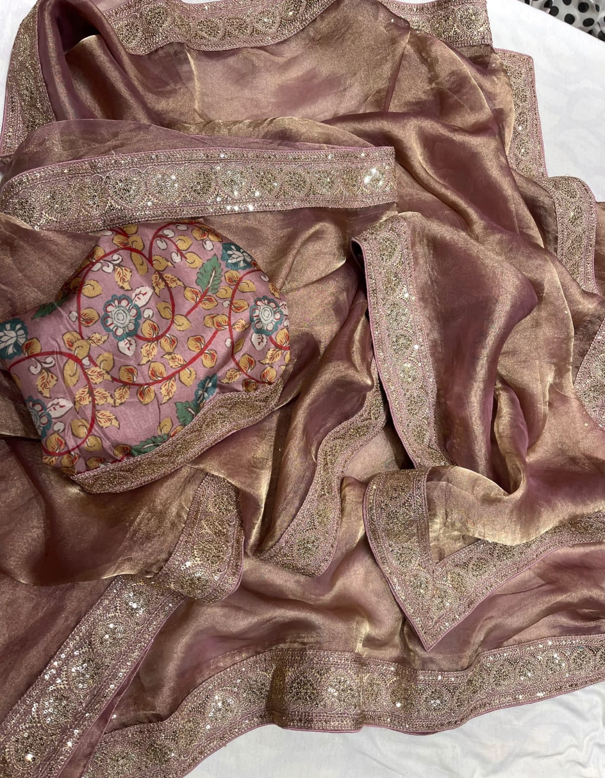 Sequence tissue organza sarees beautiful saree