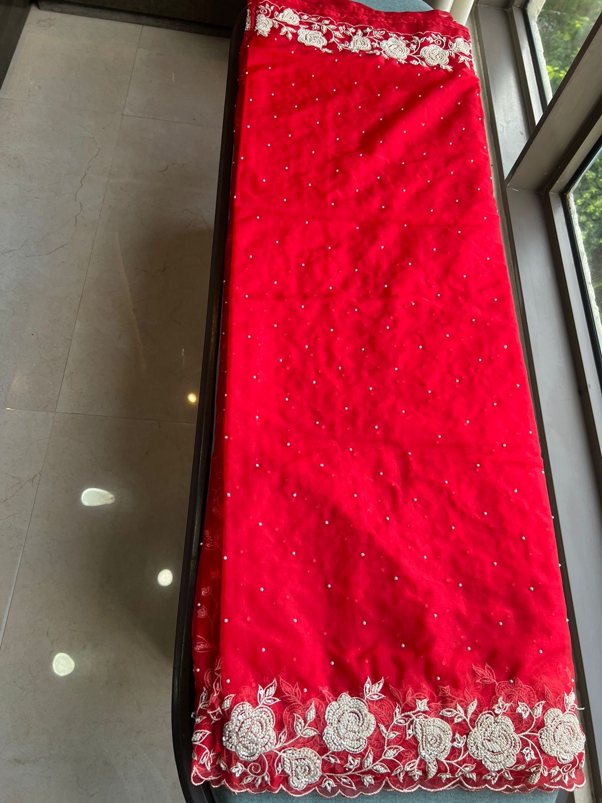 Red saree bridal saree reception saree Indian sari blouse