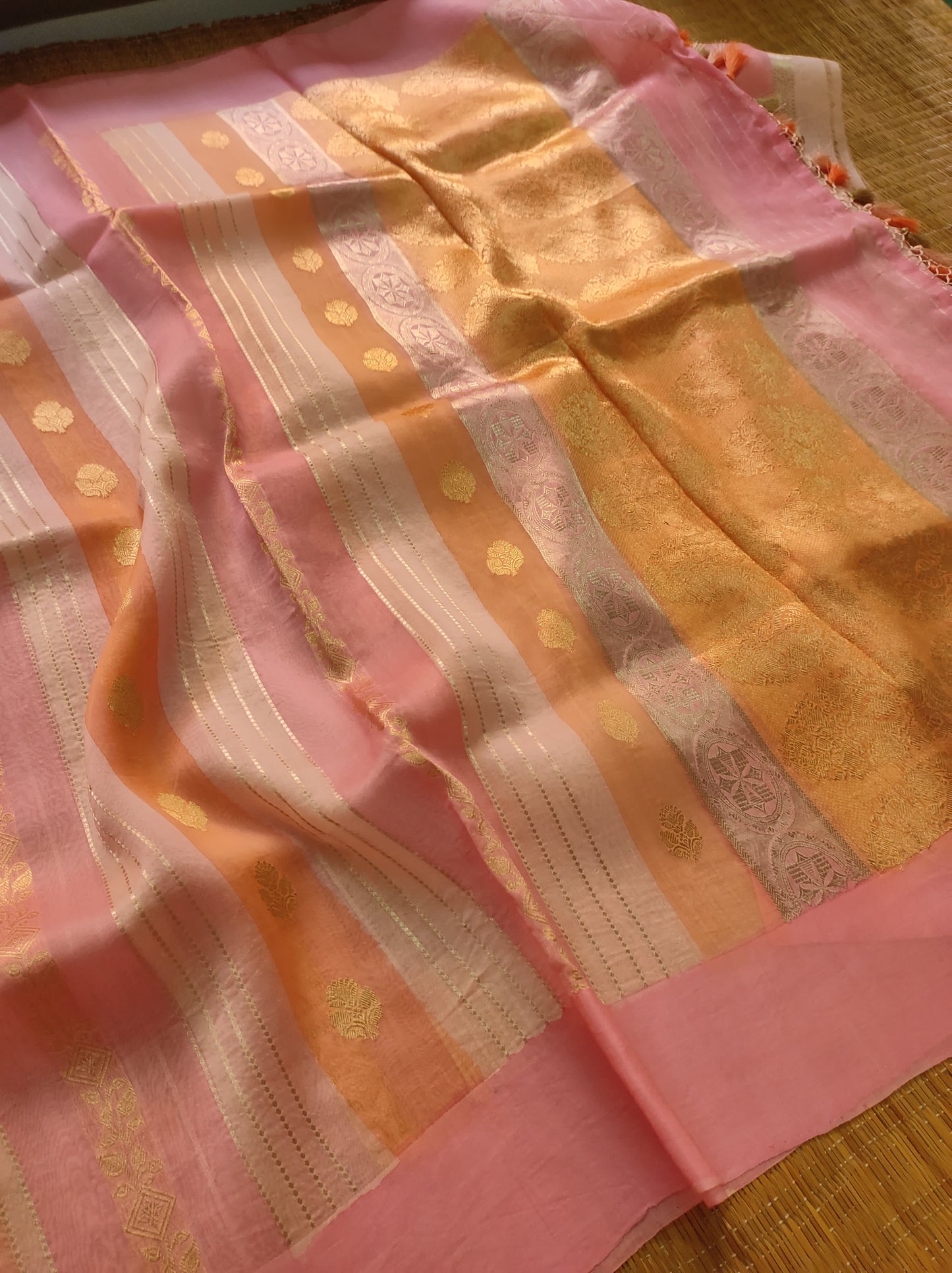 Handloom kora saree rangkat saree Indian sarees