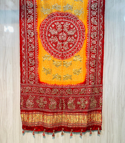 Bandhani dupatta gajji silk dupatta traditional dupatta