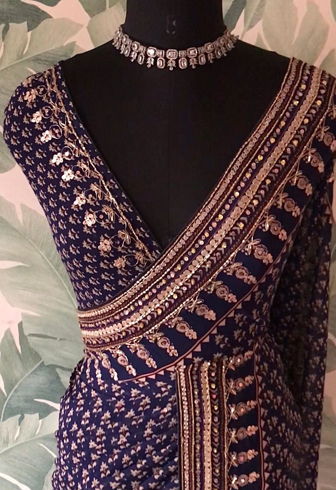 Premium gorgette saree handmade sari blouse