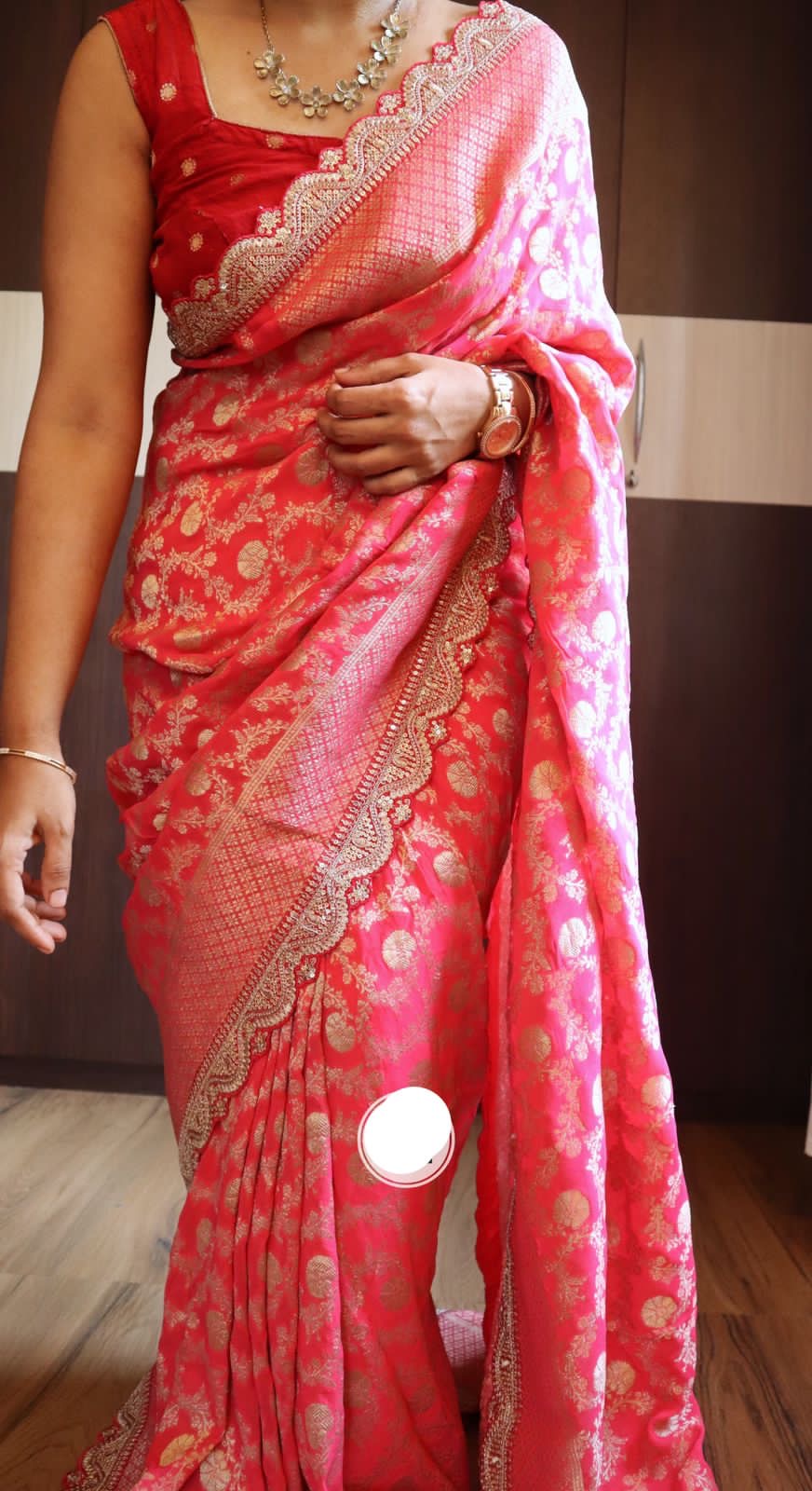 Wedding indd as purée bridal khaddi gorgette saree indian sari