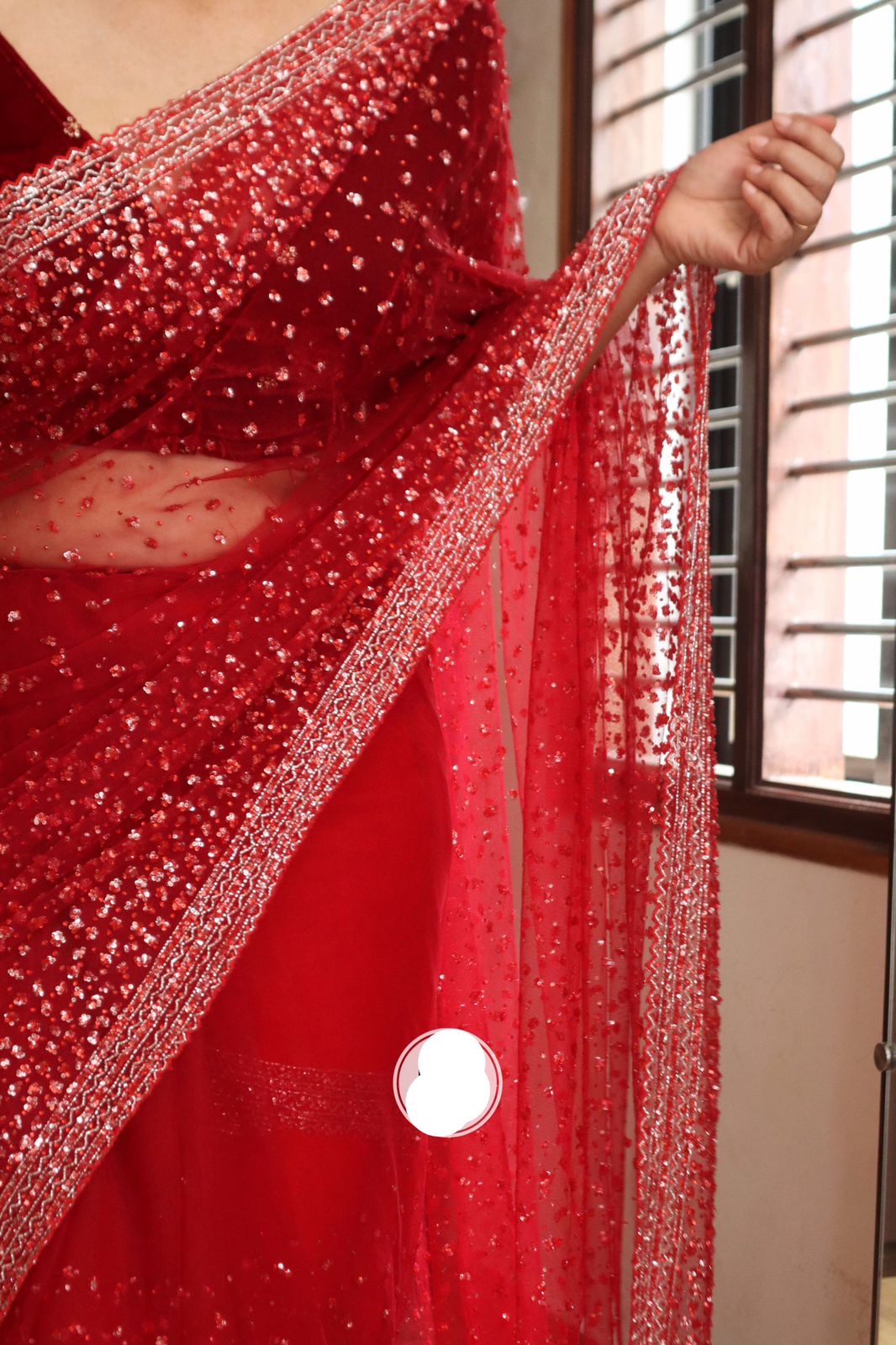 Bridal inspired red saree partywear sarees