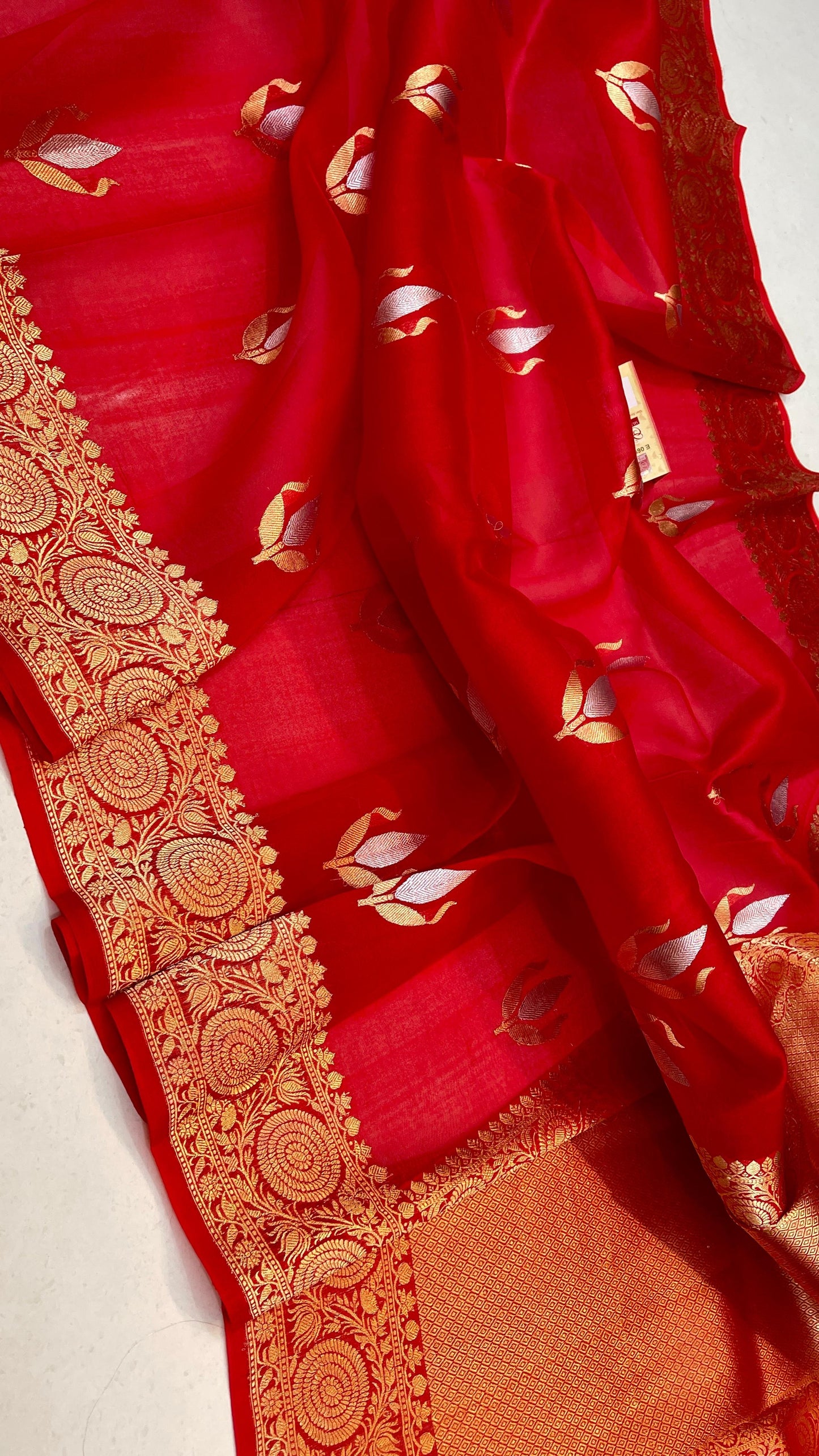 Handloom kora Banarsi saree Indian sari