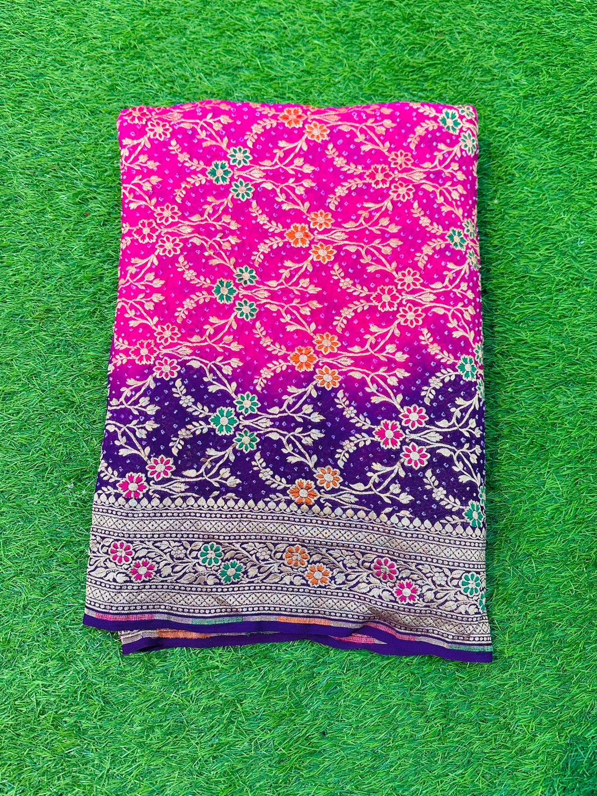 Traditional bandhani saree gajji silk saree