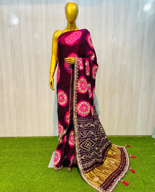 Rehmani gajji silk saree bandhani saree