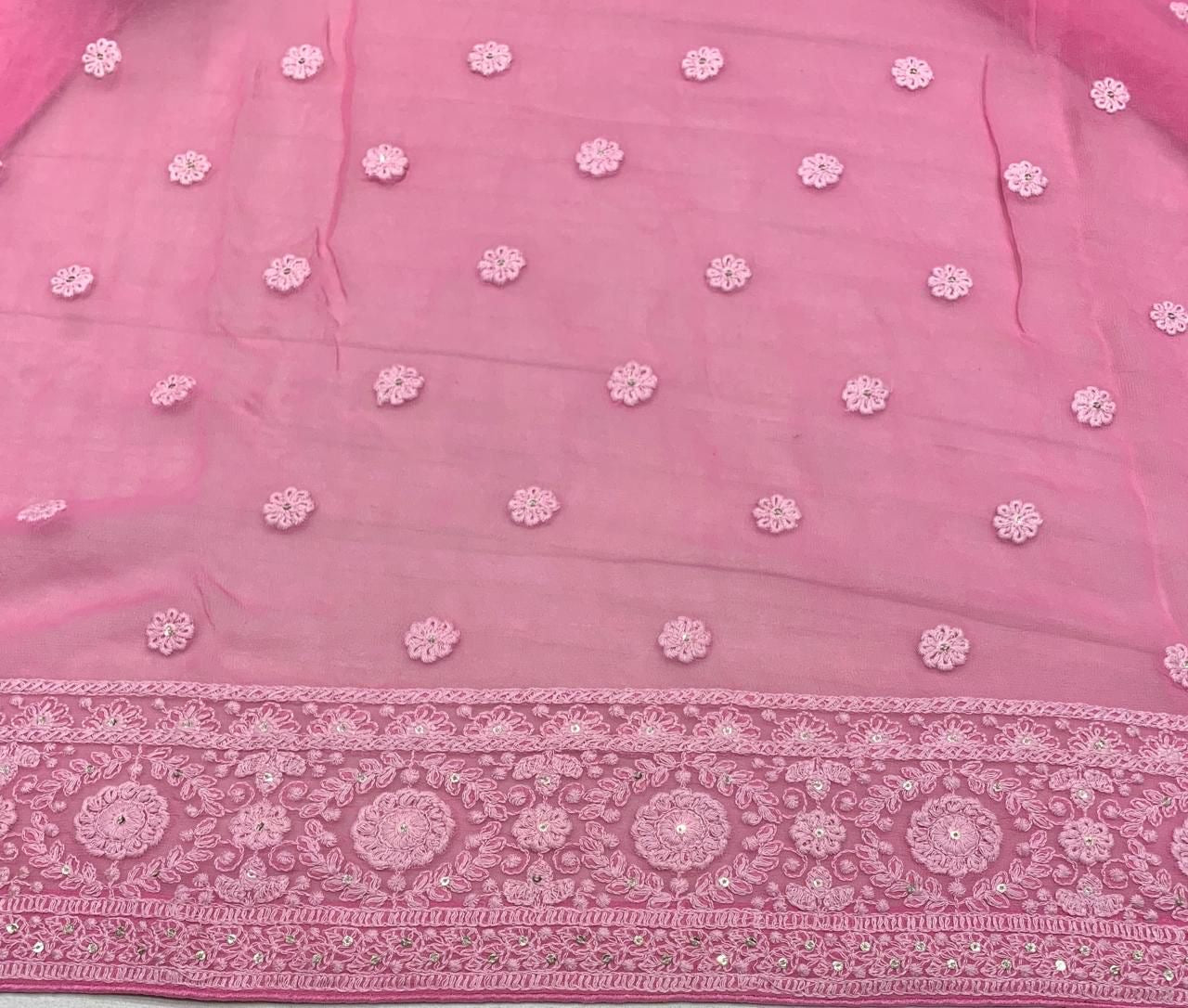 Nafisa Gorgette saree Chikankari sarees Indian saree