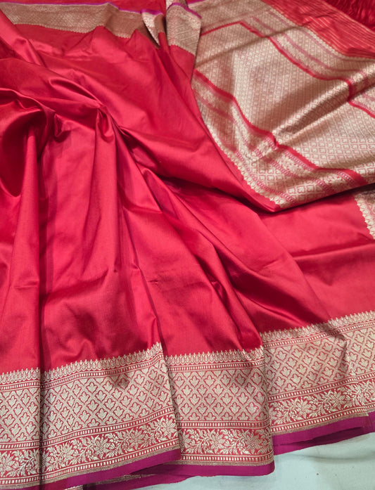 Red elegant saree Banarsi silk saree wedding sarees