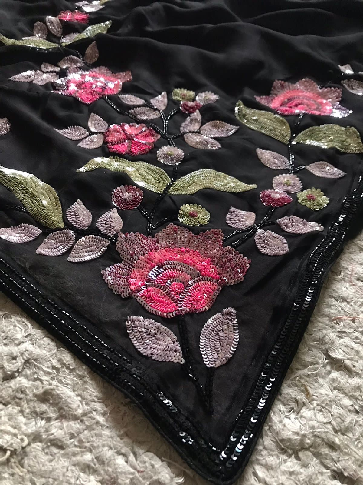 Premium gorgette saree Partywear sarees blouse Indian sari