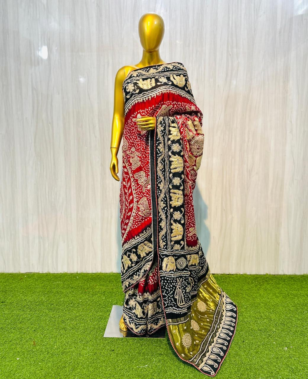 Gajji silk saree handwork saree embroidered sari blouse