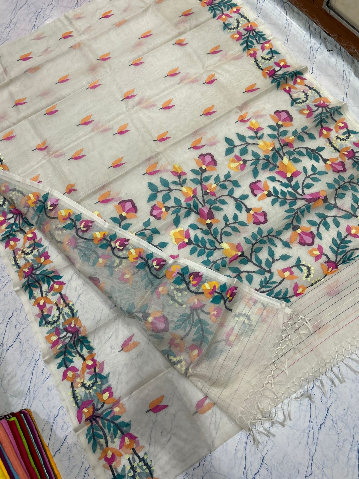 Raneza Muslim Jamdani Sared Bengal traditional sarees