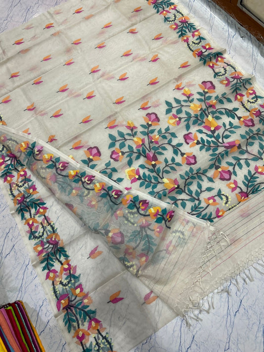 Raneza Muslim Jamdani Sared Bengal traditional sarees