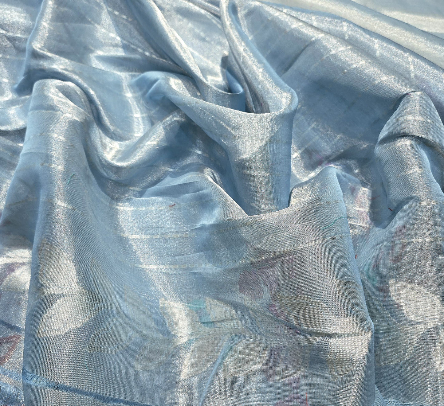 Blue iktara saree tissue saree Indian Partywear sari blouse