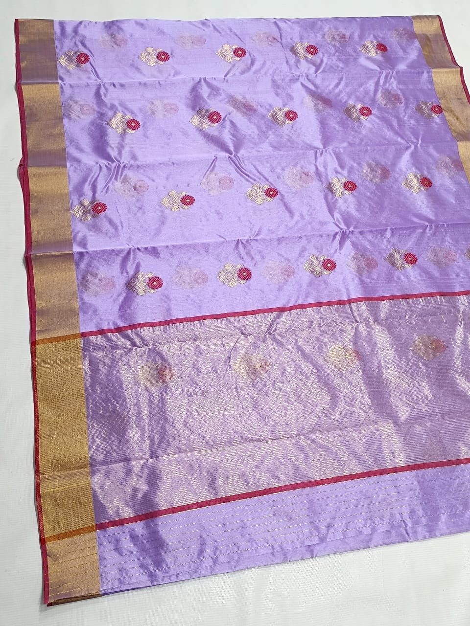 Handmade Chanderi saree Pattu silk Meenakari sarees blouse