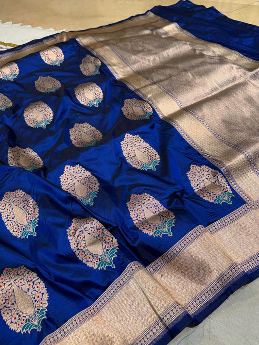 Handloom Banarsi saree meeenakri sari blouse