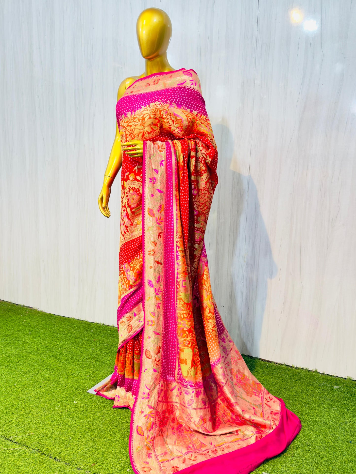 Banarsi Meenakari saree Indian wedding sari blouse