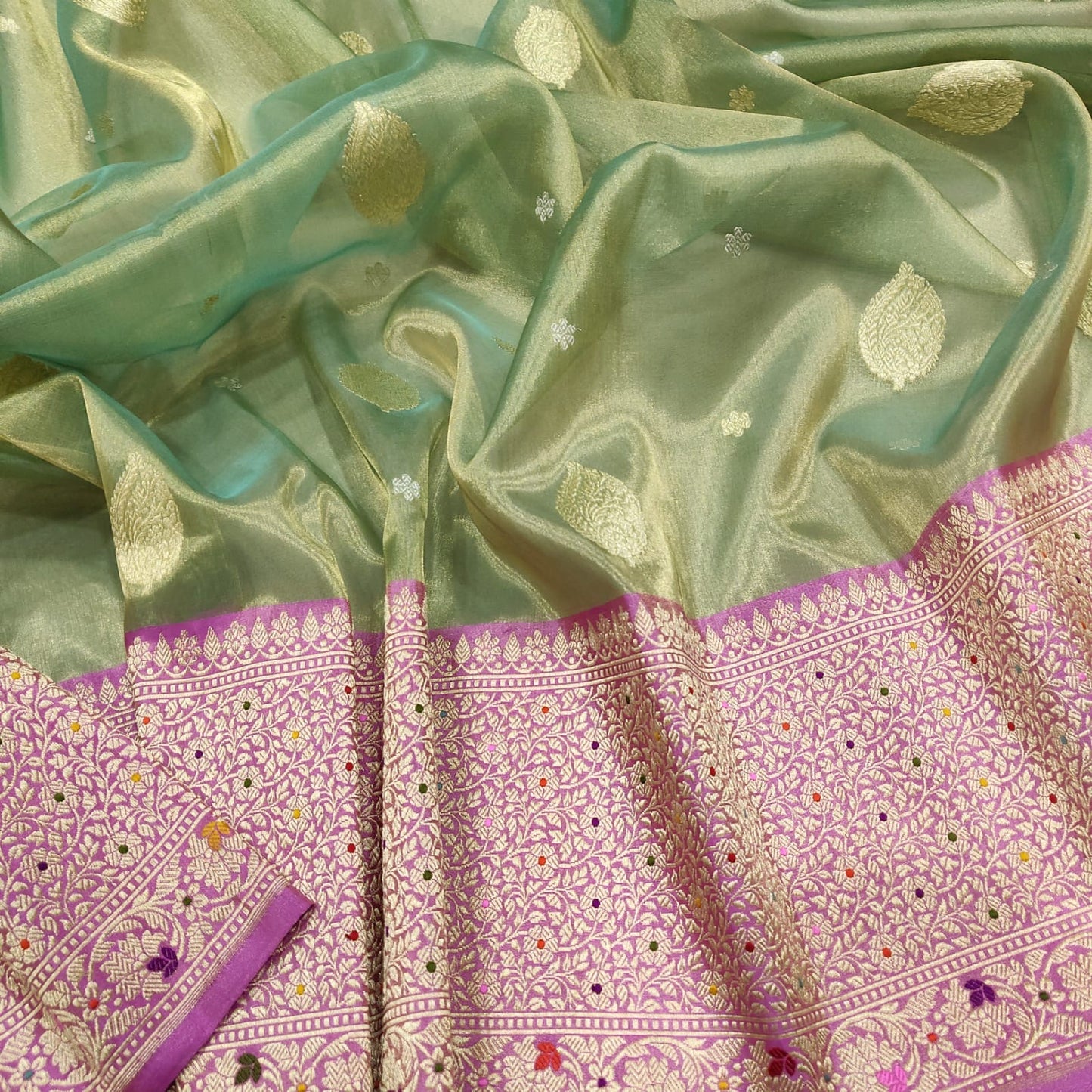 Govika tissue silk saree handwoven saree Zari sarees blouse