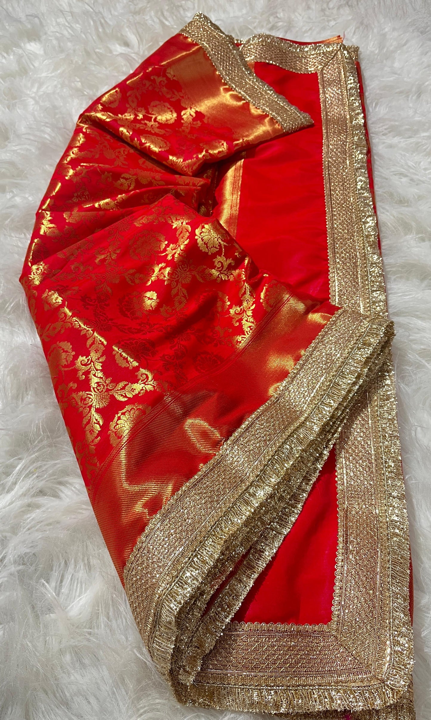 Wedding sari Banarsi saree Katan silk sarees blouse