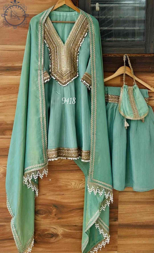 Tissue Anarkali set designer stitched dress wedding dress sangeet dress