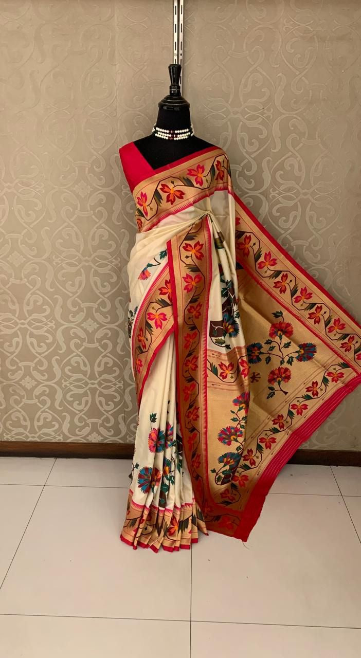 Maharani styled Paithani saree