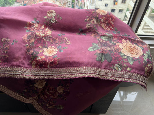 Floral organza saree blouse