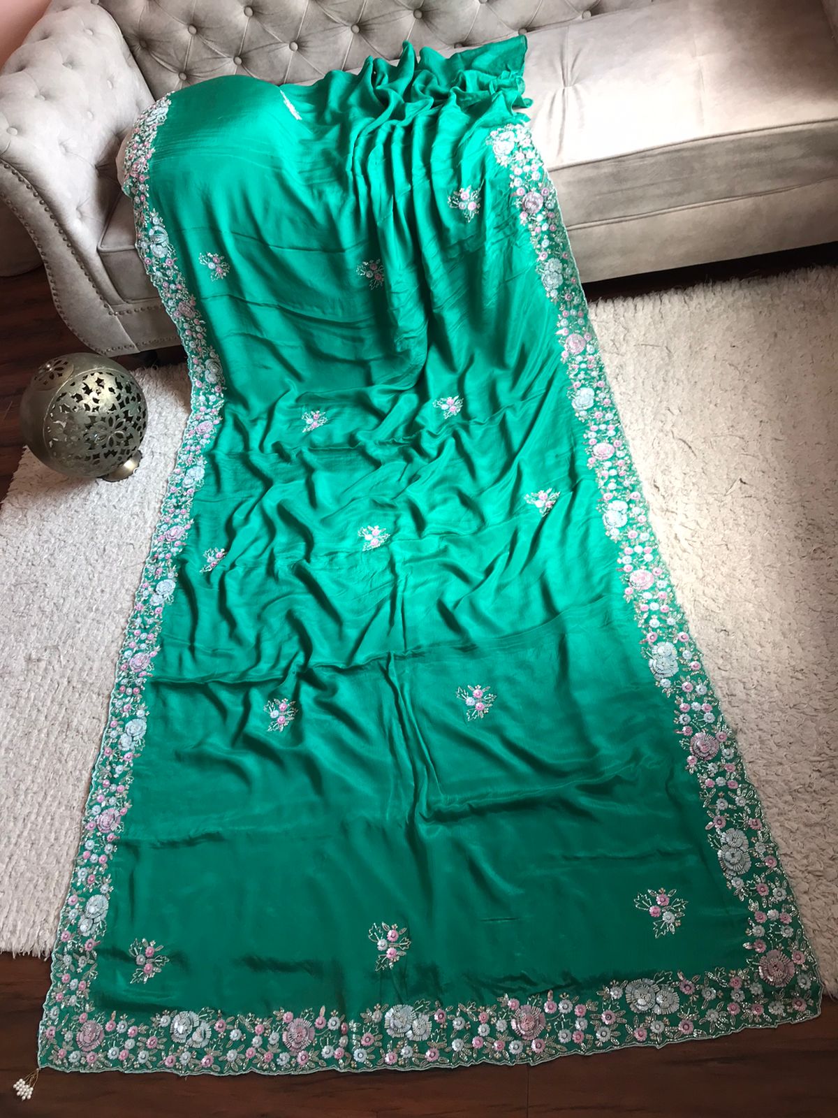 Lavika elegant chinon embroidery saree