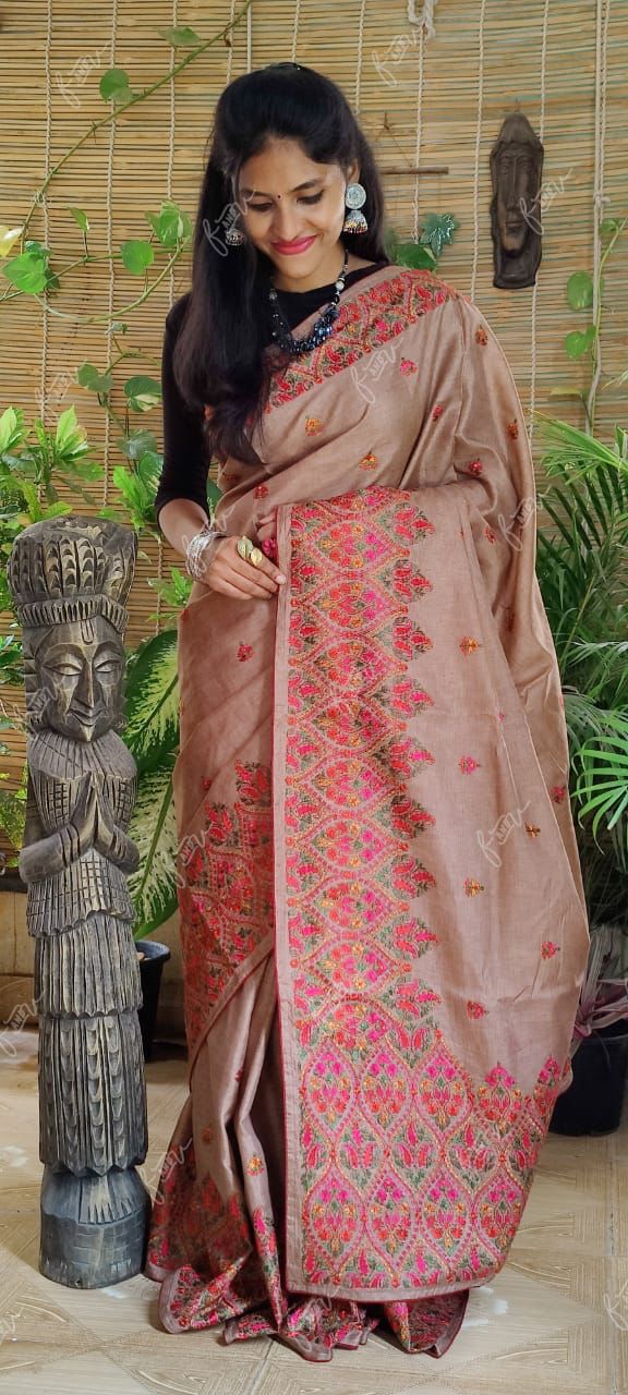Raizi Kashmiri inspired embroidered saree